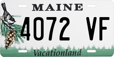 ME license plate 4072VF