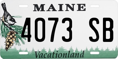 ME license plate 4073SB