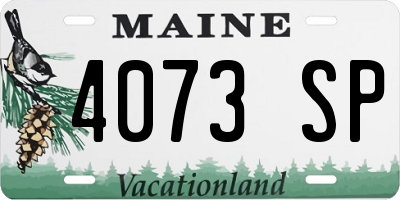 ME license plate 4073SP