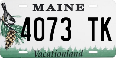 ME license plate 4073TK