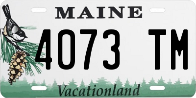 ME license plate 4073TM