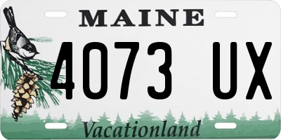 ME license plate 4073UX