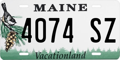 ME license plate 4074SZ