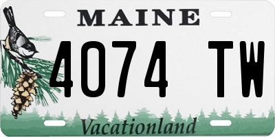 ME license plate 4074TW