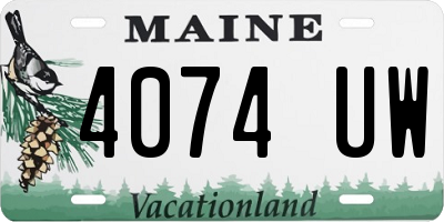 ME license plate 4074UW