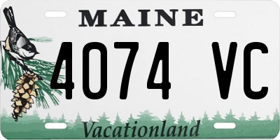 ME license plate 4074VC