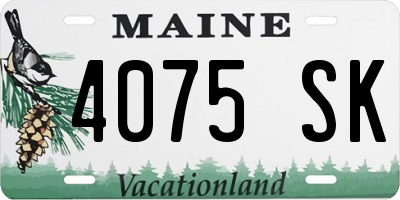 ME license plate 4075SK