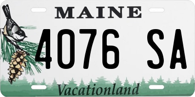 ME license plate 4076SA