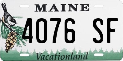 ME license plate 4076SF