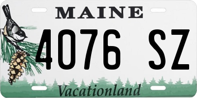 ME license plate 4076SZ