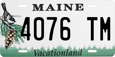 ME license plate 4076TM