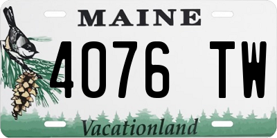 ME license plate 4076TW