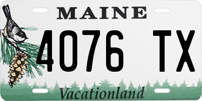 ME license plate 4076TX