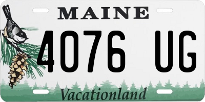 ME license plate 4076UG