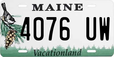 ME license plate 4076UW