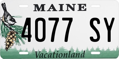 ME license plate 4077SY