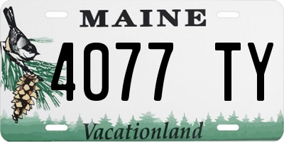 ME license plate 4077TY