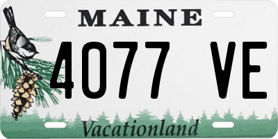 ME license plate 4077VE
