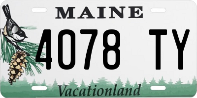 ME license plate 4078TY