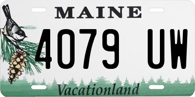 ME license plate 4079UW