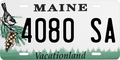 ME license plate 4080SA