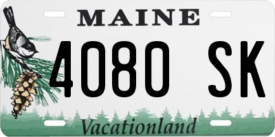 ME license plate 4080SK