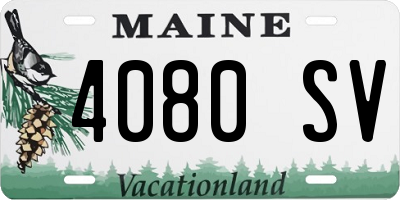 ME license plate 4080SV