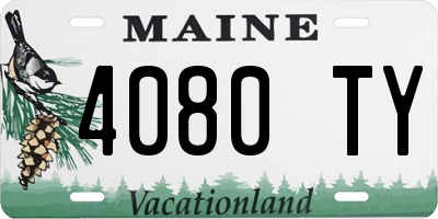 ME license plate 4080TY