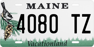 ME license plate 4080TZ