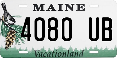 ME license plate 4080UB