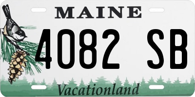 ME license plate 4082SB