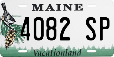 ME license plate 4082SP