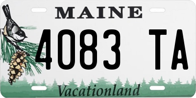 ME license plate 4083TA