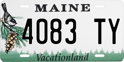 ME license plate 4083TY