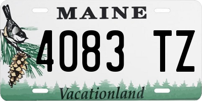 ME license plate 4083TZ