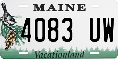 ME license plate 4083UW