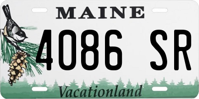 ME license plate 4086SR