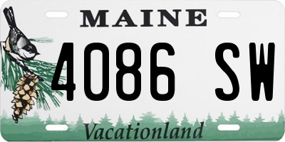 ME license plate 4086SW