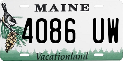 ME license plate 4086UW