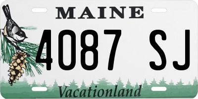 ME license plate 4087SJ