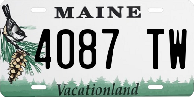 ME license plate 4087TW