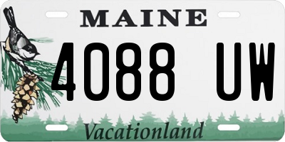 ME license plate 4088UW