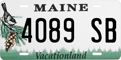 ME license plate 4089SB