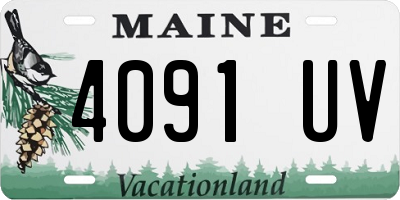 ME license plate 4091UV