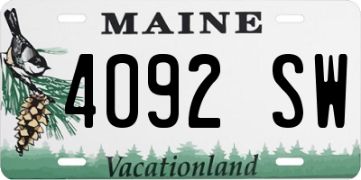 ME license plate 4092SW