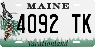 ME license plate 4092TK