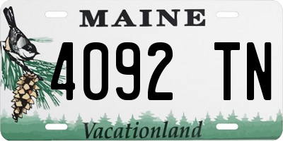 ME license plate 4092TN