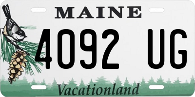 ME license plate 4092UG