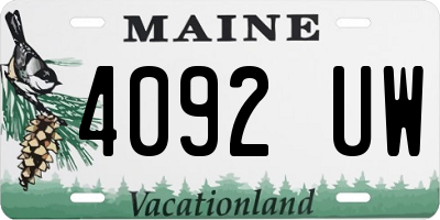 ME license plate 4092UW