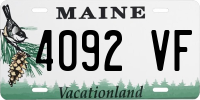 ME license plate 4092VF